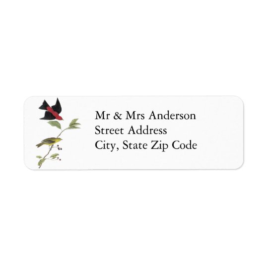 Scarlet Tanager - John James Audubon Return Address Label