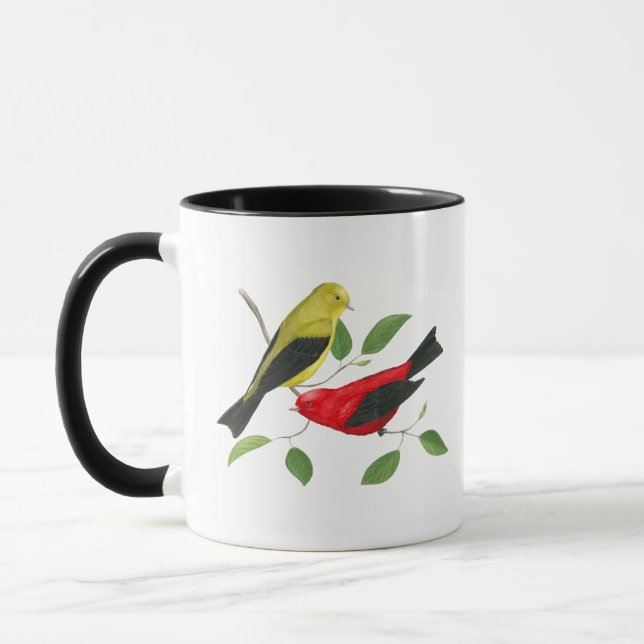 Scarlet Tanagers Bird Art Mug (Left)