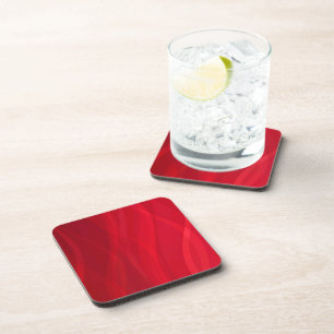 Scarlet waves set of 6 red coasters