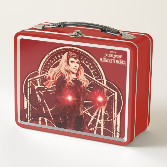 Scarlet Witch Mystic Art Nouveau Graphic Metal Lunch Box (Front)