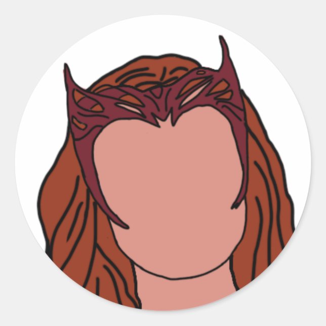 scarlet witch wanda maximoff classic round sticker (Front)