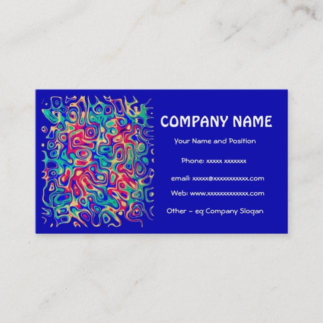 Scarlet, Yellow, Green, Royal Blue Business Card (Front)