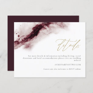 SCARLETT   Boho Burgundy and Gold Details Card