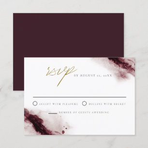 SCARLETT Carte Boho Burgundy et Gold RSVP