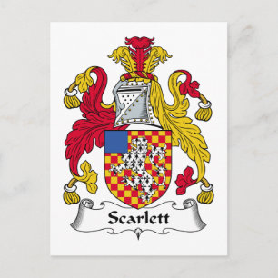 Scarlett Family Crest Postcard