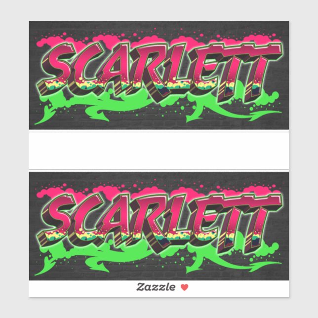 Scarlett First Name Graffiti Sticker (Sheet)