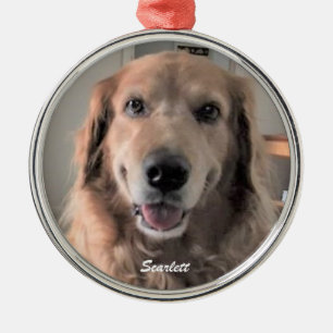 Scarlett Golden Retriever Round Ornament, Final Metal Ornament