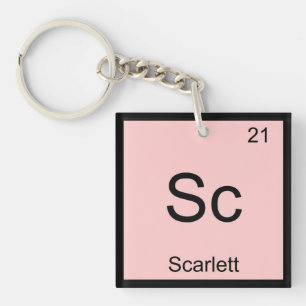 Scarlett Name Chemistry Element Periodic Table Keychain