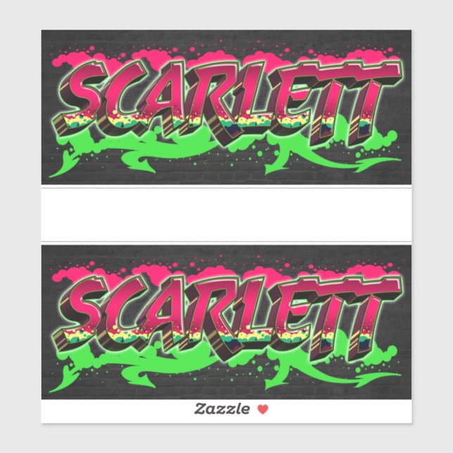 Scarlett Prénom Nom Graffiti Autocollants Autocoll (Feuille)