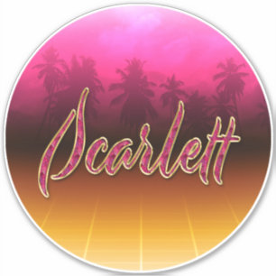 Scarlett Prénom Nom rose Autocollants Autocollants