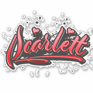 Scarlett red Heart Graffiti Aufkleber Sticker