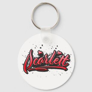 Scarlett red Heart Graffiti Schlüsselanhänger Keychain