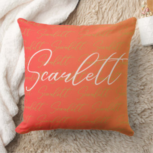 Scarlett Repeating Name Pattern Throw Pillow