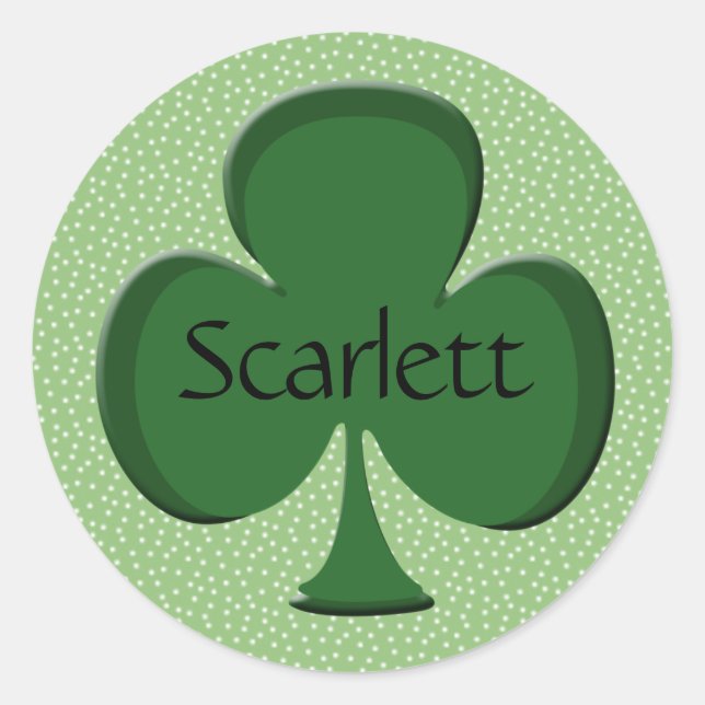 Scarlett Shamrock Name Stickers / Envelope Seals (Front)