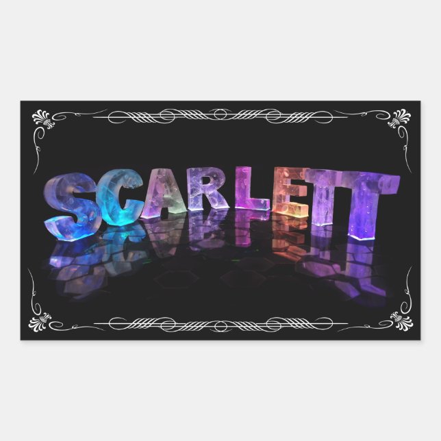 Scarlett  - The Name Scarlett in 3D Lights (Photog Sticker (Front)
