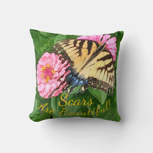 Scars Are Beautiful Throw Pillow (Front)