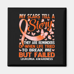Scars Tell A Story Leukaemia Awareness Butterfly Magnet