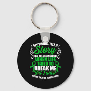 Scars Tell Story Traumatic Brain Injury Support Tb Keychain