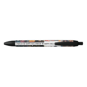 Scary Add Your Own Photo Monogram Happy Halloween Black Ink Pen