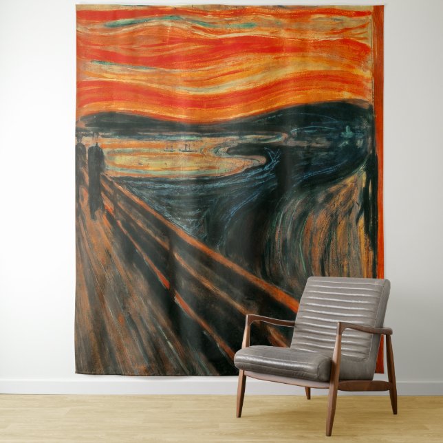 Scary Agonizing Painting Halloween Selfie Backdrop Tapestry (In Situ)