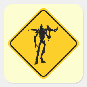 Scary Alien Square Sticker