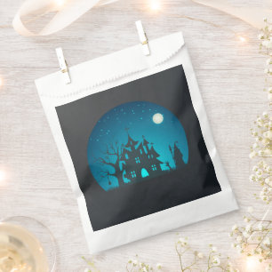 Scary and Fun Blue and Black Haunted House Favour Bag
