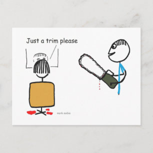 Scary Barber Postcard