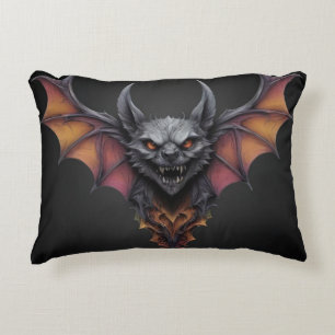 Scary Bat Ink Drawing, Accent Pillow