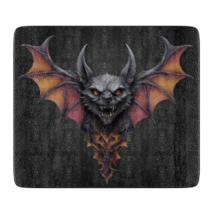 Scary Bat Ink Drawing, Cutting Board