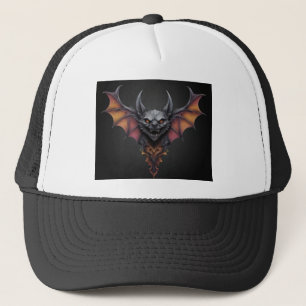 Scary Bat Ink Drawing, Trucker Hat