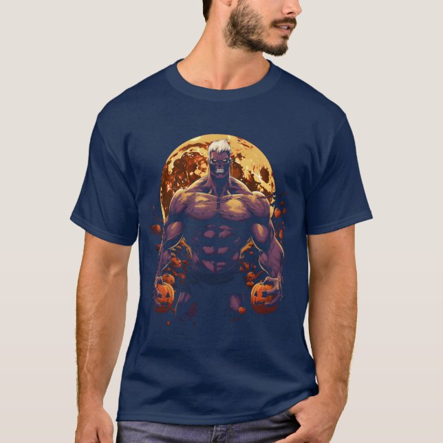 Scary Beast Creepy Swole Halloween Gym Gains retro T-Shirt (Front)