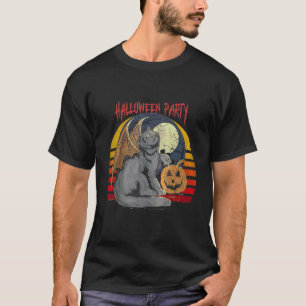 Scary Black Cat Halloween Party T-Shirt