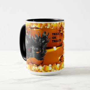 Scary Black Halloween Masque Mug