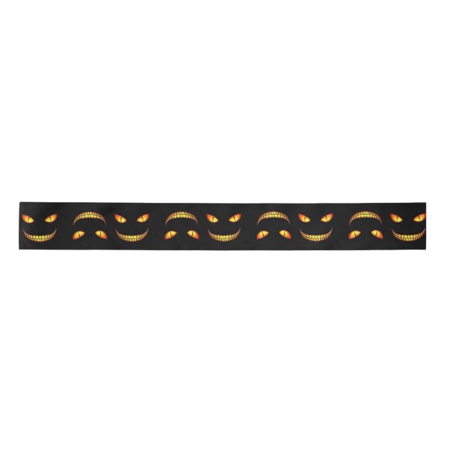 Scary Black Halloween Satin Ribbon (Front)