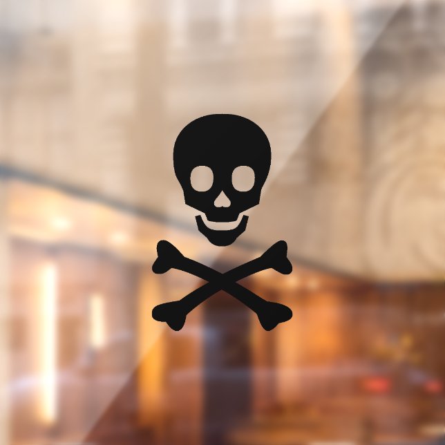 Scary black skull skeleton spooky Halloween Window Cling (Sheet 2)