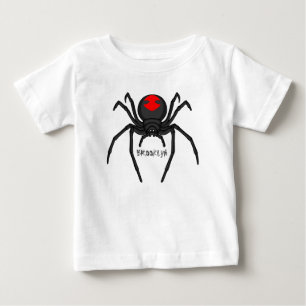 Scary black widow spider cartoon illustration  baby T-Shirt