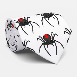 Scary black widow spider cartoon illustration tie