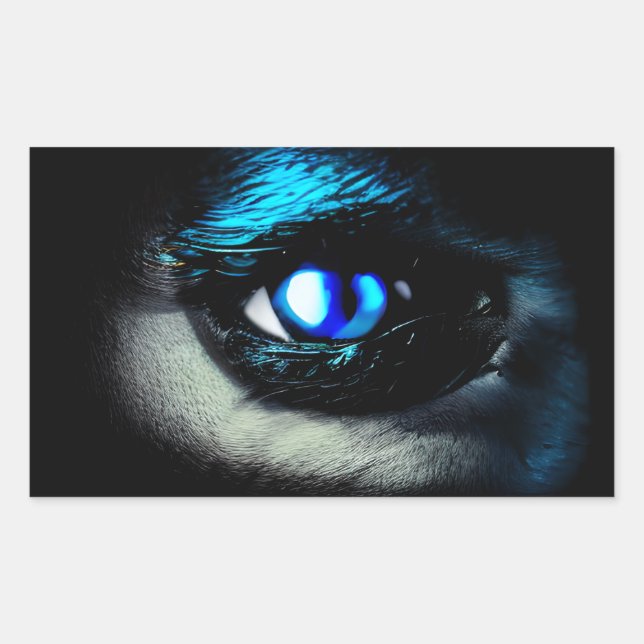 Scary Blue Eye Staring out of the Dark Sticker (Front)
