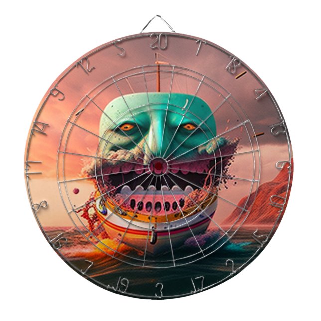 Scary boat dartboard (Front)