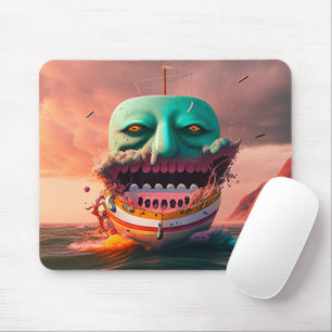 Scary boat mouse pad