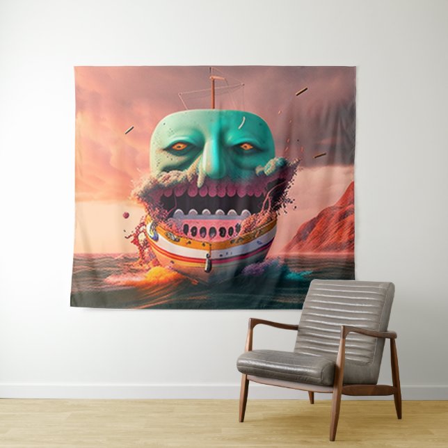 Scary boat tapestry (In Situ (Horizontal))