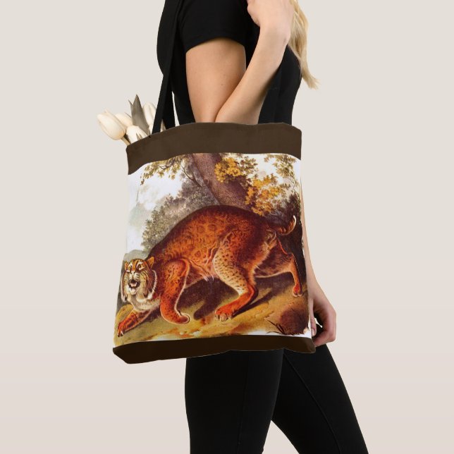 scary bobcat tote bag (Close Up)