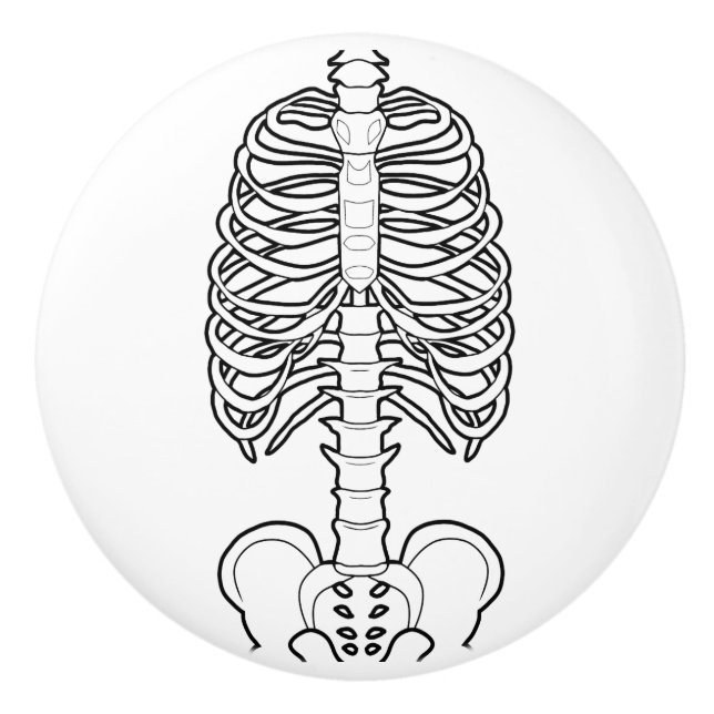 Scary Bone Halloween Ceramic Knob (Front)