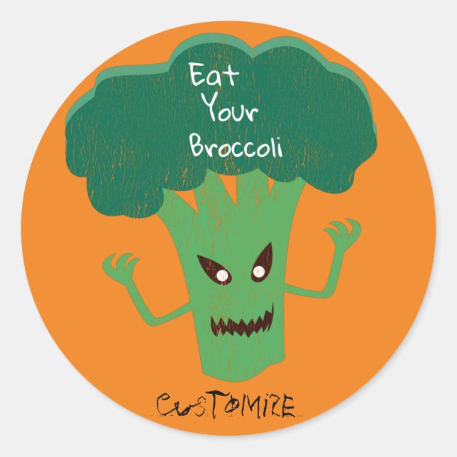 Scary Broccoli Thunder_Cove Classic Round Sticker (Front)