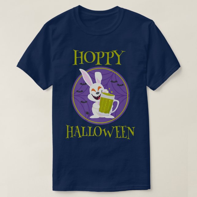 Scary Bunny Rabbit Hoppy Halloween  T-Shirt (Design Front)