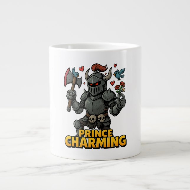 Scary Cartoon Knight  – “Price Charming Large Coffee Mug (Front)