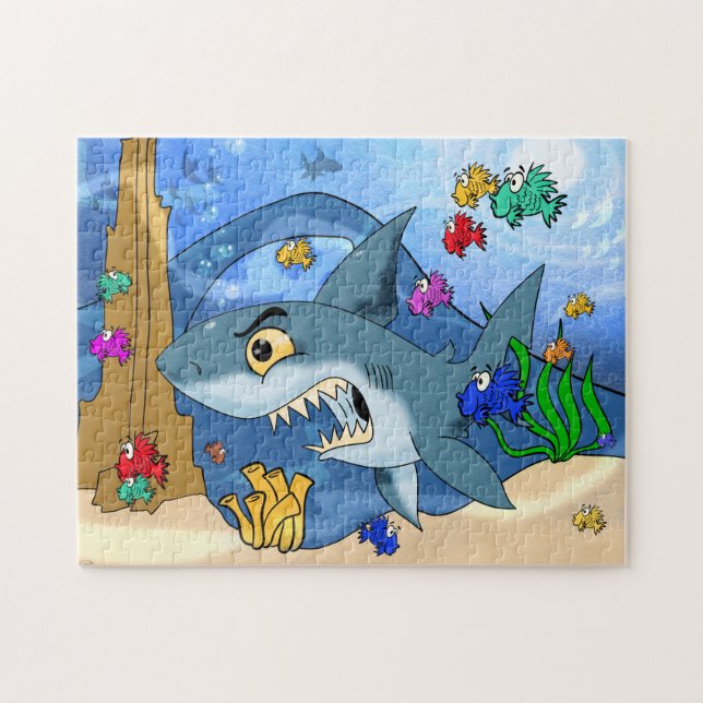 Scary Cartoon Shark Jigsaw Puzzle (Horizontal)