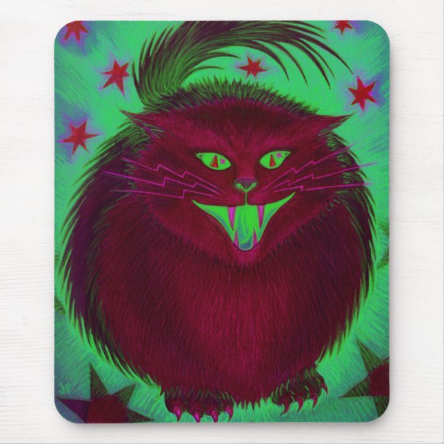 Scary Cat Red  mousepad vertical (Front)