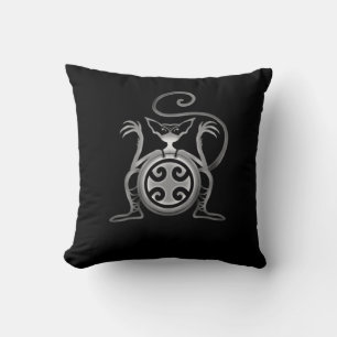 Scary Cat Throw Pillow