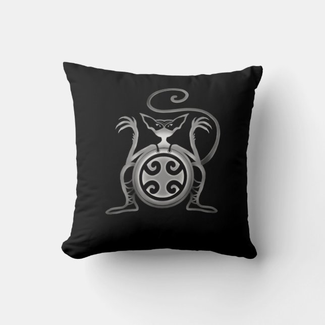 Scary Cat Throw Pillow (Front)